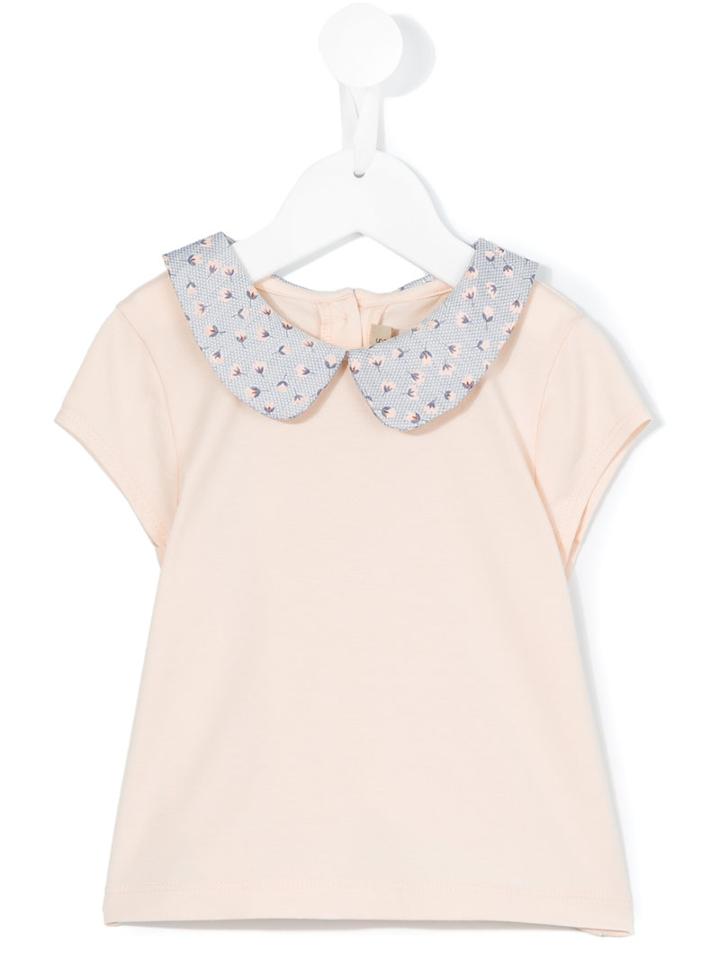 Hucklebones London - Confetti Jacquard Collar T-shirt - Kids - Cotton/spandex/elastane/modal - 4 Yrs, Pink/purple