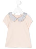 Hucklebones London - Confetti Jacquard Collar T-shirt - Kids - Cotton/spandex/elastane/modal - 4 Yrs, Pink/purple