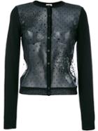 Red Valentino - Sheer Embroidered Cardigan - Women - Polyamide/viscose/angora/wool - Xs, Black, Polyamide/viscose/angora/wool