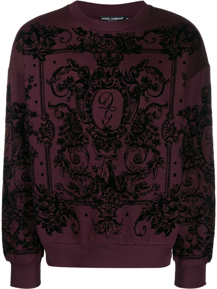 Dolce & Gabbana Flocked Print Sweatshirt - Black