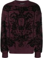 Dolce & Gabbana Flocked Print Sweatshirt - Black