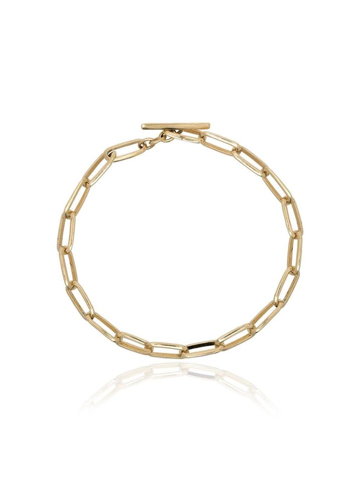 Lizzie Mandler Fine Jewelry Yellow Gold Knife Edge Chain Link Bracelet