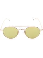 Thom Browne Eyewear Shiny 12k Gold & Yellow Sunglasses - Green