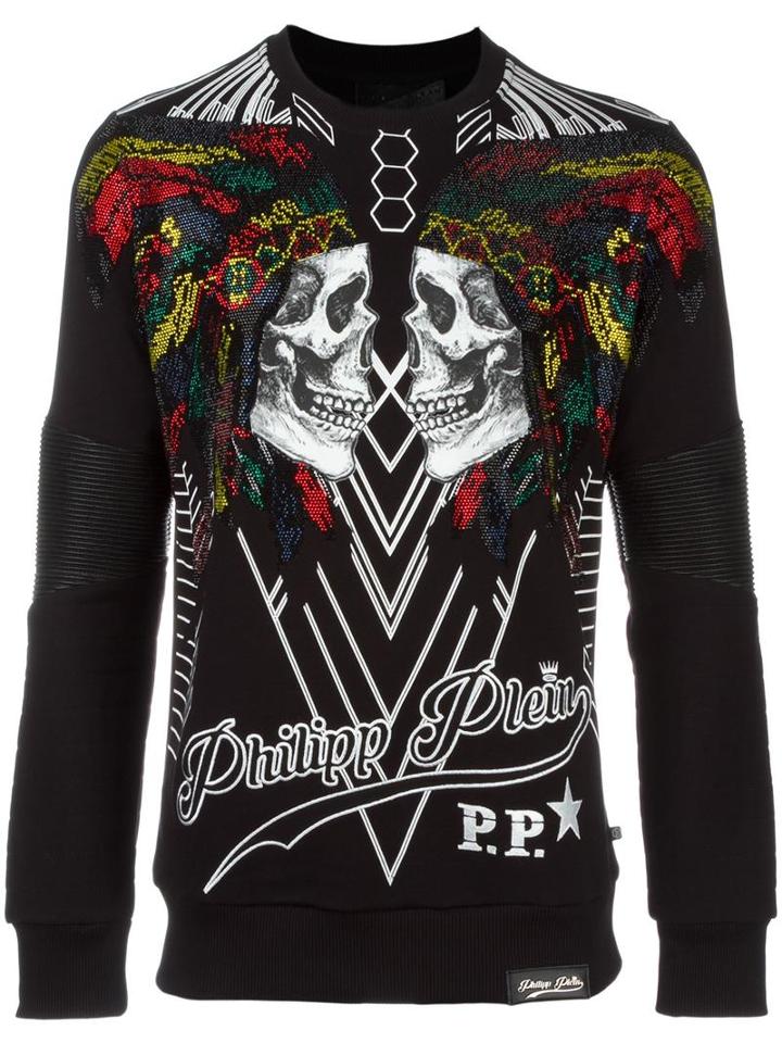 Chunta Sweatshirt, Men's, Size: Small, Black, Cotton/polyurethane/polyester, Philipp Plein
