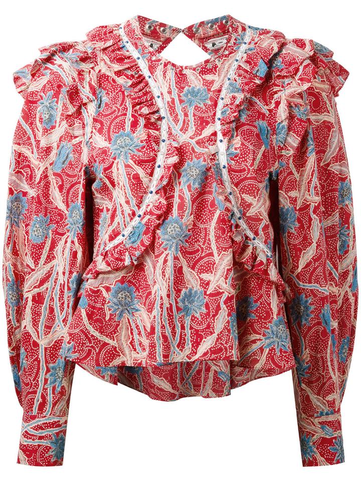 Isabel Marant - Uster Blouse - Women - Cotton - 40, Red, Cotton