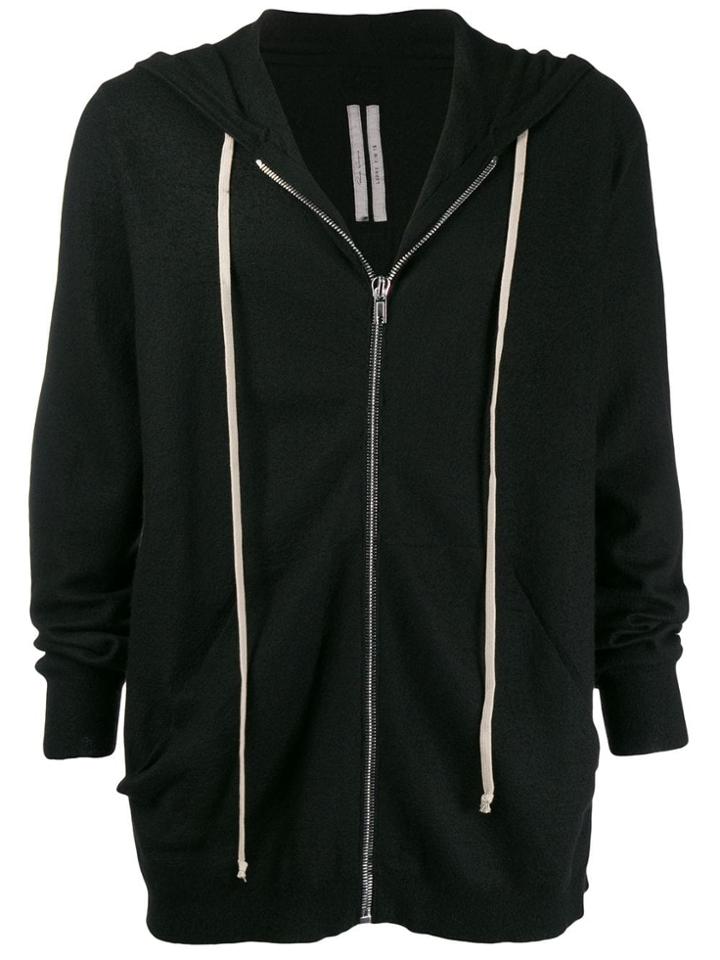 Rick Owens Zipped Drawstring Hoodie - Black