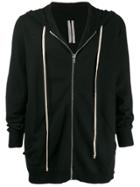 Rick Owens Zipped Drawstring Hoodie - Black