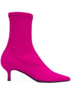 Aldo Castagna Kitten Heel Sock Boots - Pink & Purple