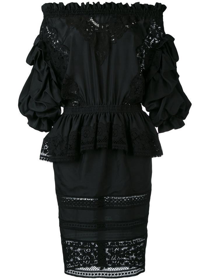 Faith Connexion - Off-shoulders Draped Dress - Women - Silk/cotton - S, Black, Silk/cotton