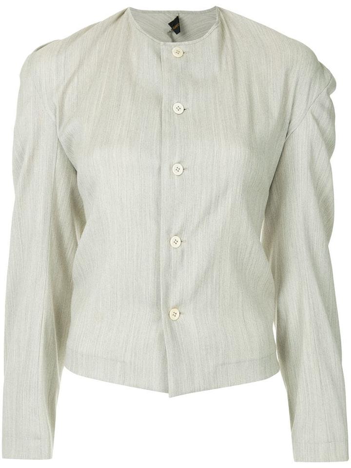 Comme Des Garçons Pre-owned Collarless Buttoned Jacket - Grey
