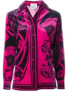 Emilio Pucci Vintage Flower Print Velvet Jacket, Women's, Pink/purple