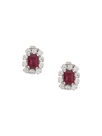 Christian Dior X Susan Caplan 1978 Rhinestone Clip On Earrings -
