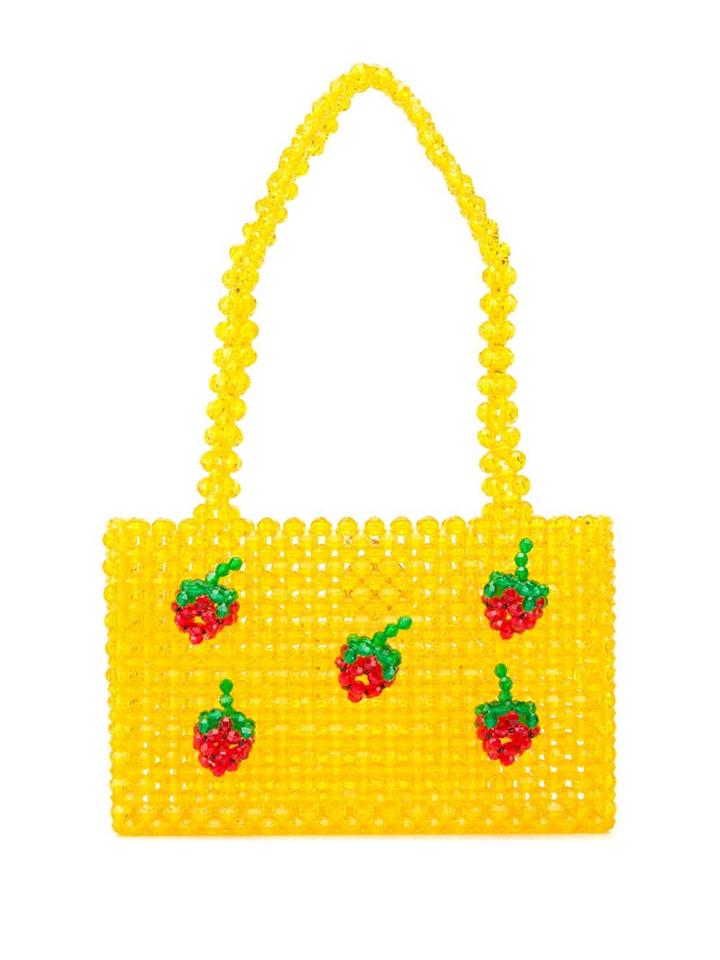 Susan Alexandra Strawberry Beaded Bag - Yellow