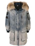 Amiri Faux Fur-trimmed Hood Coat - Blue