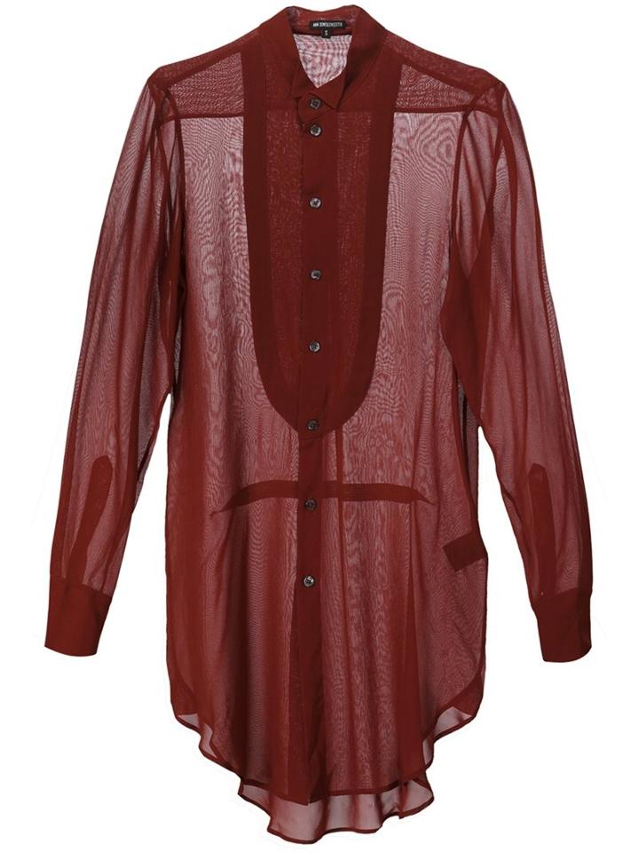 Ann Demeulemeester Sheer Lapel Detail Shirt