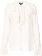 Paige Ruffle Long-sleeve Blouse - Nude & Neutrals