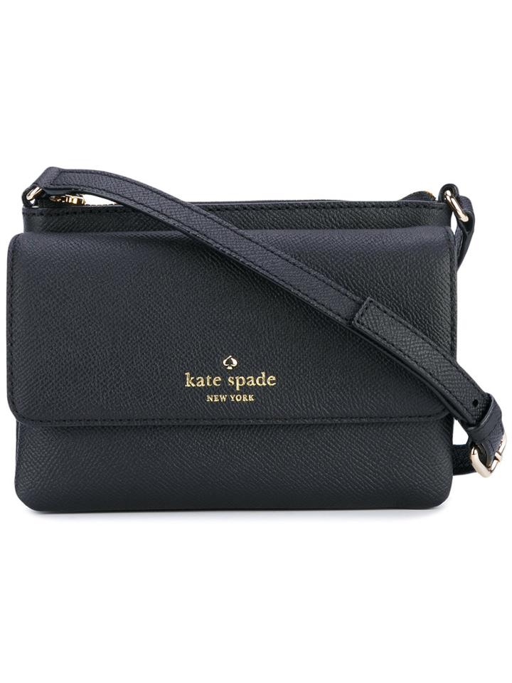 Logo Print Shoulder Bag - Women - Leather/polyester - One Size, Black, Leather/polyester, Kate Spade