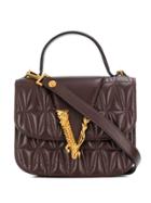 Versace Virtus Quilted Shoulder Bag - Brown