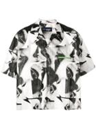 Dsquared2 Abstract Face Print Boxy Shirt - Black