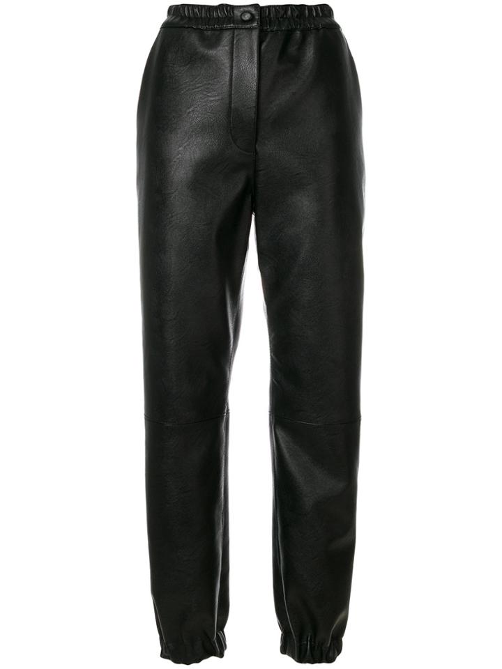 Stella Mccartney Leather Effect Track Pants - Black