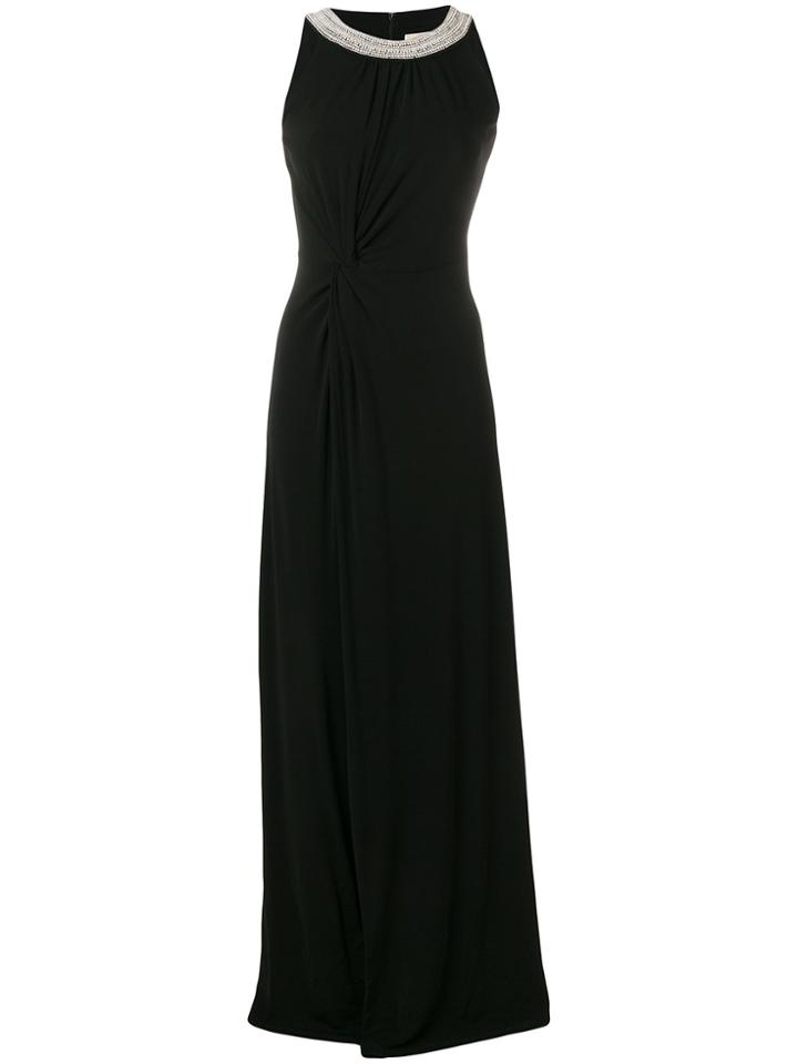 Michael Michael Kors Knot-detail Halterneck Gown - Black