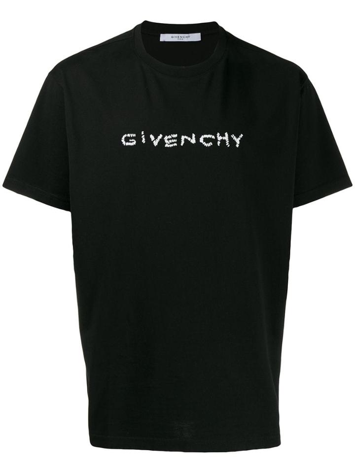 Givenchy Imperfect Embroidered Logo T-shirt - Black