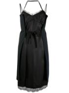 Mm6 Maison Margiela Wrap Tie Slip Dress - Black