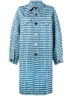 Faustine Steinmetz - Logo Printed Denim Overcoat - Women - Cotton/polyester - S, Blue, Cotton/polyester