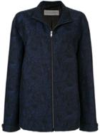 Gieves & Hawkes Leaf Print Zip-up Jacket - Blue