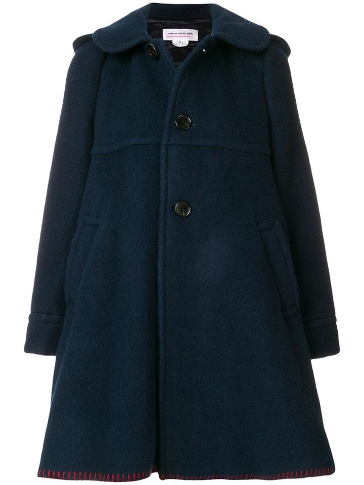 Comme Des Garçons Girl Flared Button-down Coat - Blue