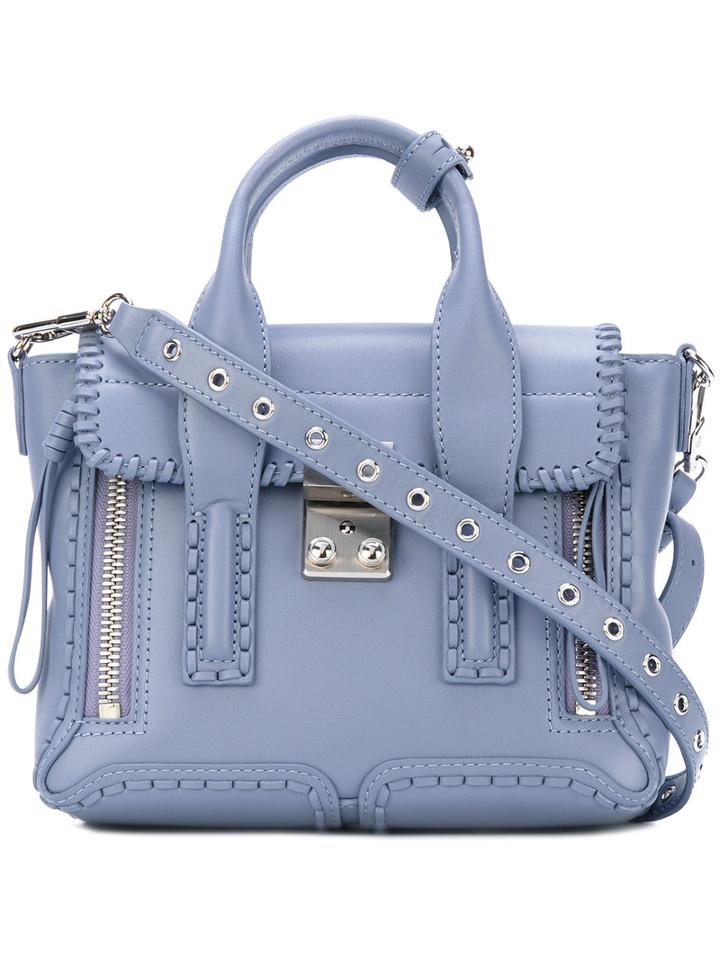 3.1 Phillip Lim - Small Pashli Whipstitch Trim Satchel - Women - Leather - One Size, Pink/purple, Leather