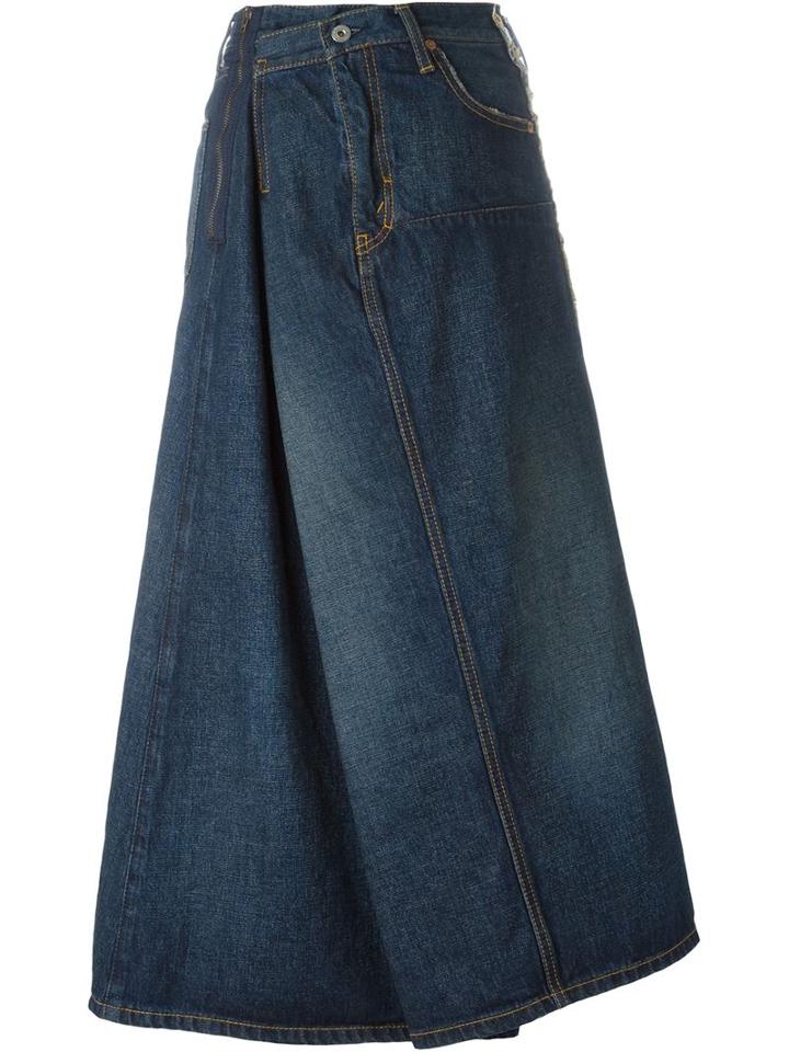 Junya Watanabe Comme Des Garçons Draped Denim Skirt
