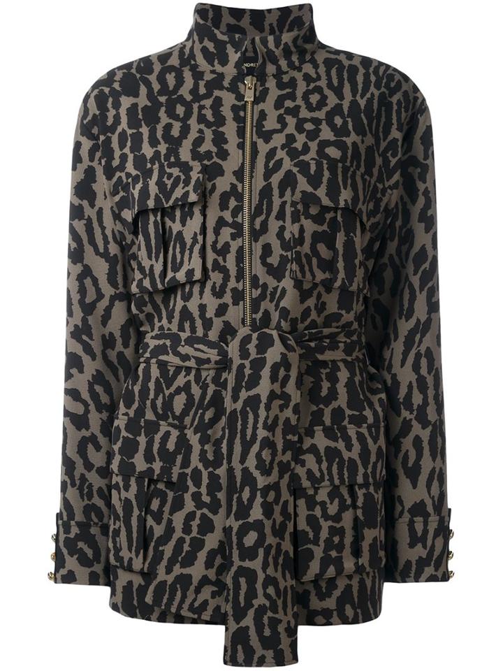 Alexandre Vauthier Leopard Print Zipped Jacket