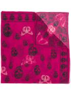 Alexander Mcqueen Butterfly And Skull Print Scarf - Pink & Purple