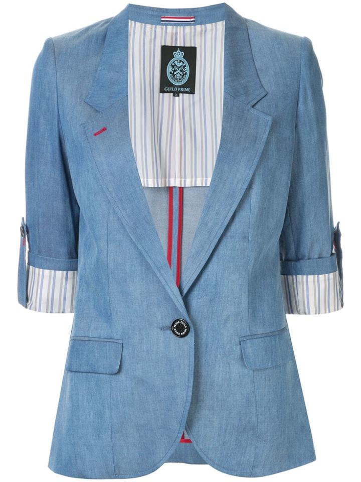 Guild Prime Slim-fit Short Sleeve Blazer - Blue