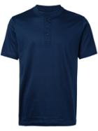 Estnation Buttoned T-shirt, Men's, Size: Large, Blue, Cotton