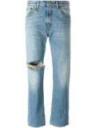R13 'tommy Gun' Boyfriend Jeans, Women's, Size: 28, Blue, Cotton/spandex/elastane/calf Leather