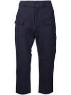 Battenwear Pocket Detail Grid Stitching Cropped Trousers