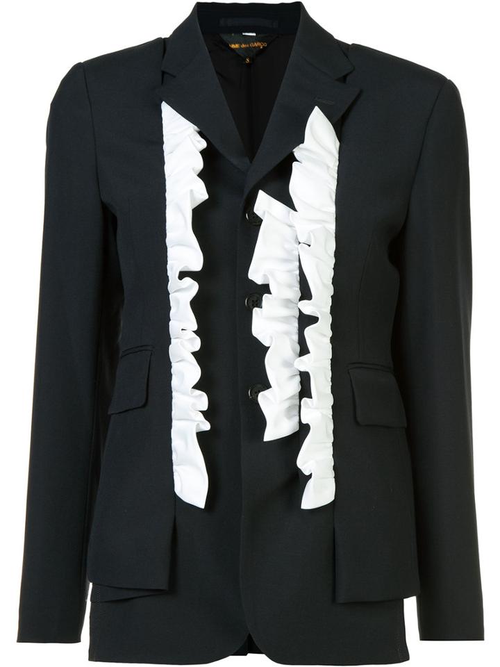 Comme Des Garçons Frill Trim Blazer, Women's, Size: Medium, Black, Cotton