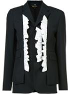 Comme Des Garçons Frill Trim Blazer, Women's, Size: Medium, Black, Cotton