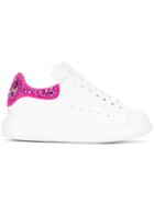 Alexander Mcqueen Crystal Embellished Elevated Sole Sneakers - White