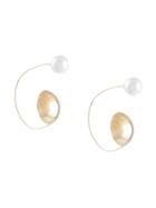 Magda Butrym Pearl Curved Earrings - Gold