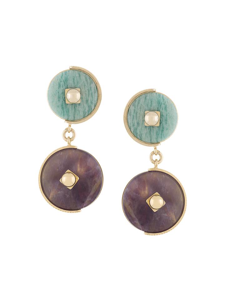 Crystalline Clip-on Earrings - Green