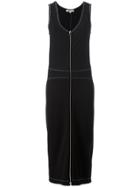 Mcq Alexander Mcqueen Front Zipped Midi Dress - Black