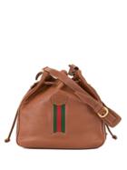 Gucci Vintage Gg Embossed Drawstring Shoulder Bag - Brown