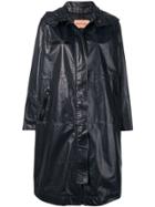 Yves Salomon Oversized Leather Parka - Blue