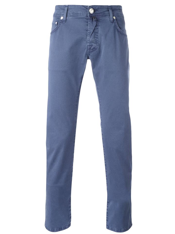 Jacob Cohen - Plain Chinos - Men - Cotton/spandex/elastane - 30, Blue, Cotton/spandex/elastane