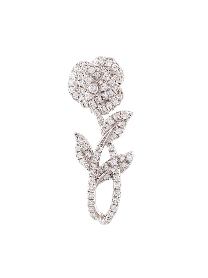 Yvonne Léon Rose Stem Diamond Earring - Metallic