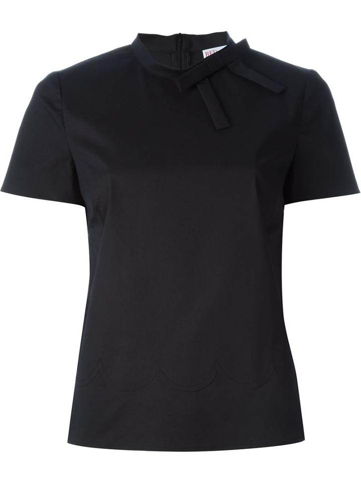 Red Valentino Bow Detail Top, Women's, Size: 46, Black, Cotton/polyamide/spandex/elastane