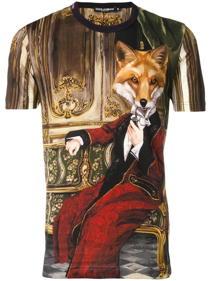 Dolce & Gabbana Regal Fox Print T-shirt - Multicolour